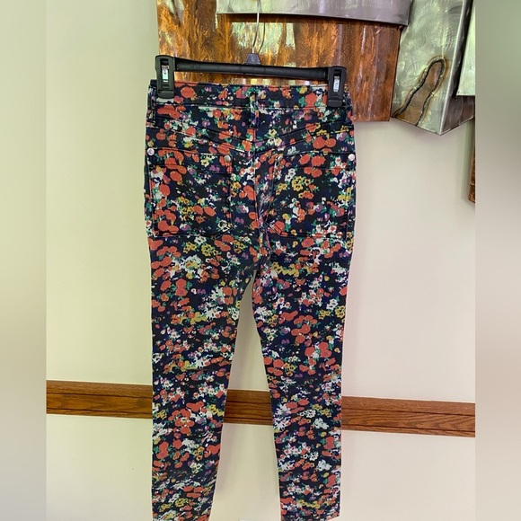 Anthropologie Maeve Gardenia Floral Ultra High Rise Slim Straight Jeans Size 25 - Picture 3 of 8